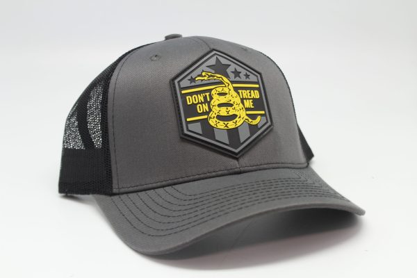 Don't Tread on Me Rubber Patch on Charcoal/Black Mesh