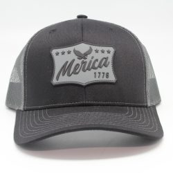Rubber Patch"Merica" Blk/Gry Flag Logo Black/Charcoal Mesh