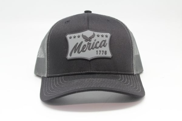 Rubber Patch"Merica" Blk/Gry Flag Logo Black/Charcoal Mesh