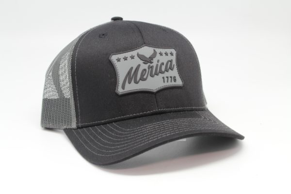 Rubber Patch"Merica" Blk/Gry Flag Logo Black/Charcoal Mesh