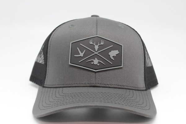 Outdoor Series Rubber Patch Charcoal - Black Mesh