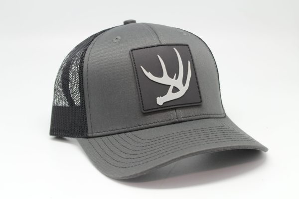 Whitetail Shed Rubber Patch on Black/Tan Mesh