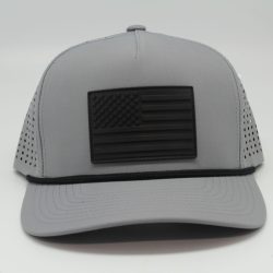 Performance Series American Flag Rubber Patch with Rope Gray