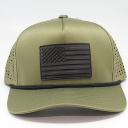 Performance Series American Flag Rubber Patch with Rope Green