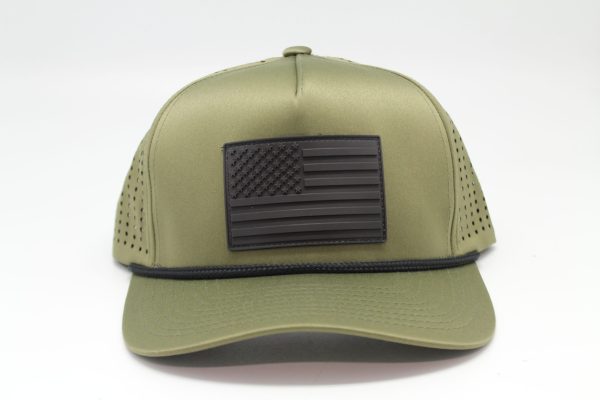 Performance Series American Flag Rubber Patch with Rope Green