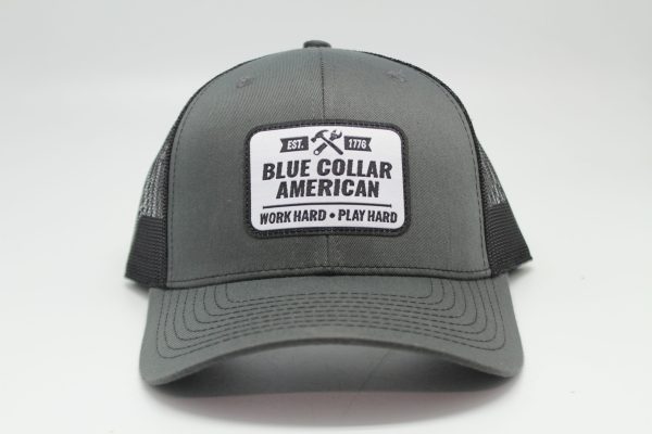 Blue Collar American Woven Patch on Charcoal/Black Mesh