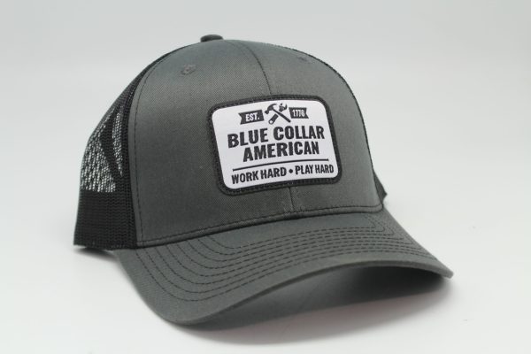 Blue Collar American Woven Patch on Charcoal/Black Mesh