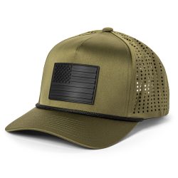 Performance Series American Flag Rubber Patch with Rope Green