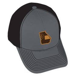 Georgia State Flag Leather Patch on Charcoal with Black Mesh