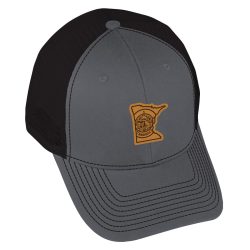 Minnesota State Flag Leather Patch on Charcoal with Black Mesh