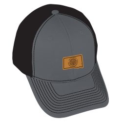 South Dakota Leather Patch on Charcoal with Black Mesh